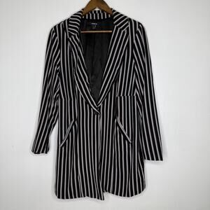 Torrid Blazer Womens 0 XL Stripe Open Front Jacket Stretch Career Workwear